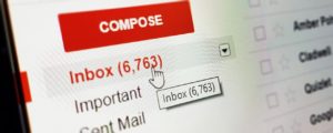 Boîte de réception e-mail pleine